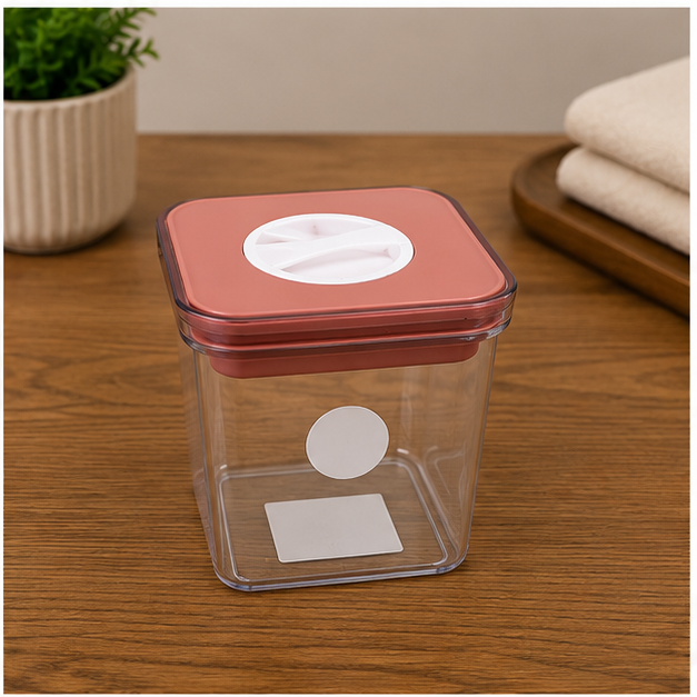 Pink Plastic Storage Container with Airtight Lid (YM2690)