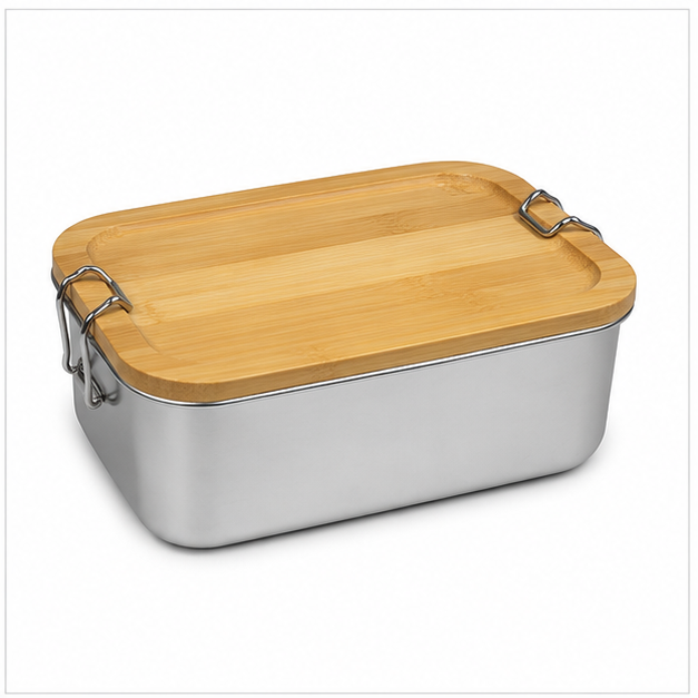 Stainless Steel Food Storage Container with Wooden Lid (YM2145)