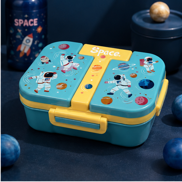 Kids Space Theme Lunch Box Sky Blue 850ML (YM2500)