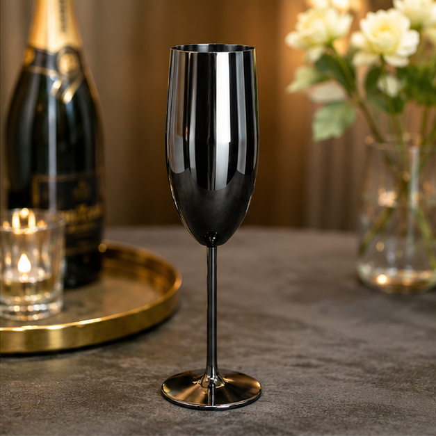 Black Metal Champagne Glass (YM1051)