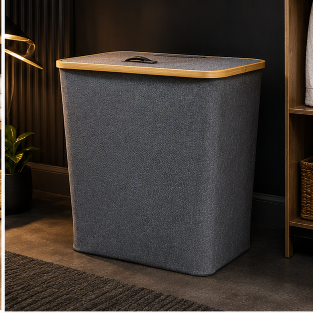 Oxford Fabric Laundry Basket Grey (YM1885)