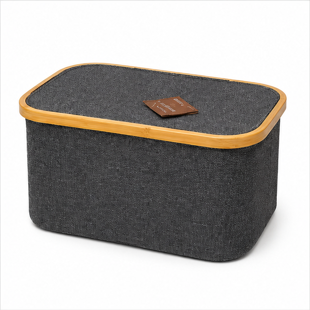 Grey Fabric Laundry Basket for Storage (YM1897)
