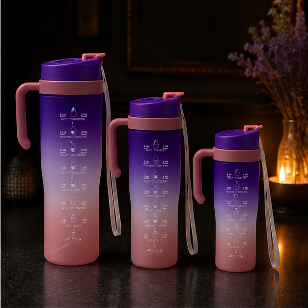 Hydration Bottle Purple Set of 3 (YM2128)