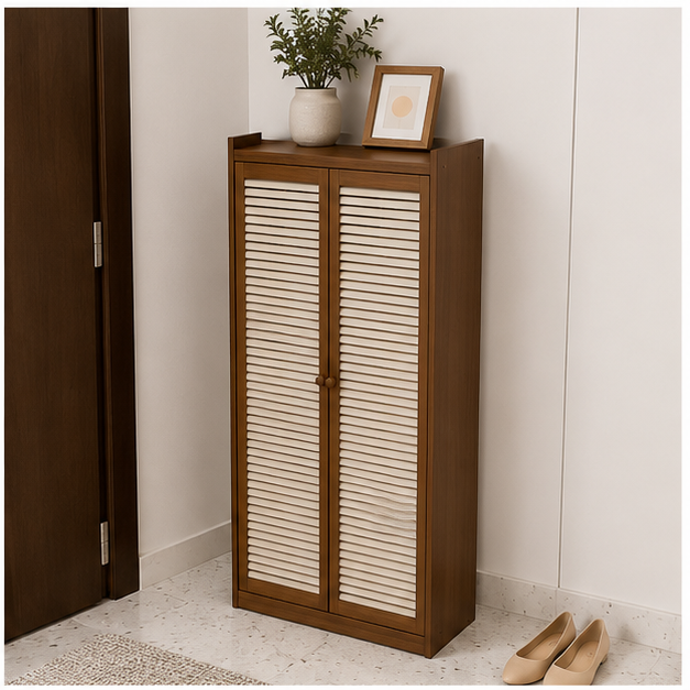Brown Wooden Shoe Rack Organizer (YM2116)