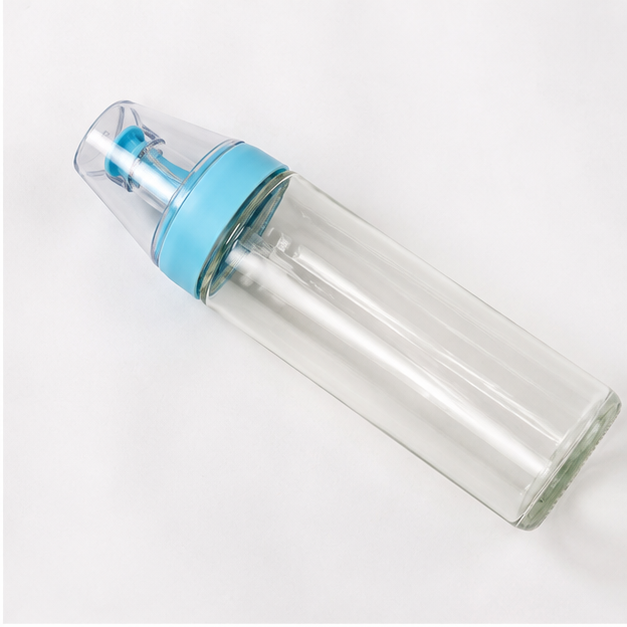 Sky Blue Glass Oil Bottle with Pourer (YM1221)