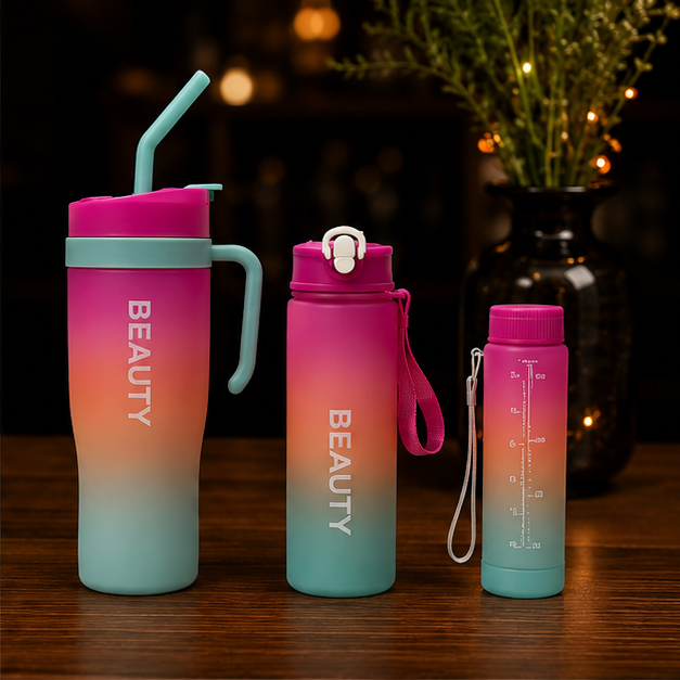 Hydration Bottle Pink Set of 3 (YM2128)