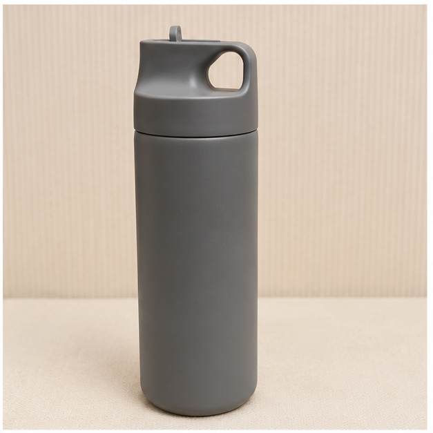 Dark Grey Stainless Steel Water Bottle 550ML (YM2632)