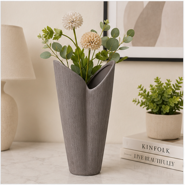 Brown Textured Decorative Flower Vase (YM2355)