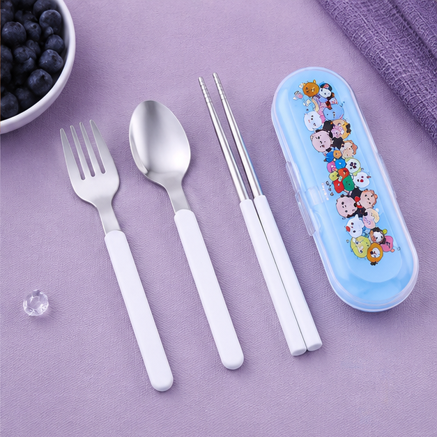 Kids Cutlery Set with Case – Blue (YM2496)