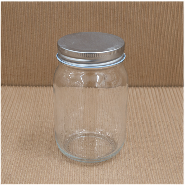 Transparent Mason Jar 500ML with Metal Lid (YM2018)