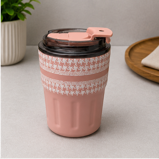 Vaccum Insulated Pink Coffee Tumbler Bottle 290ML (YM1525)