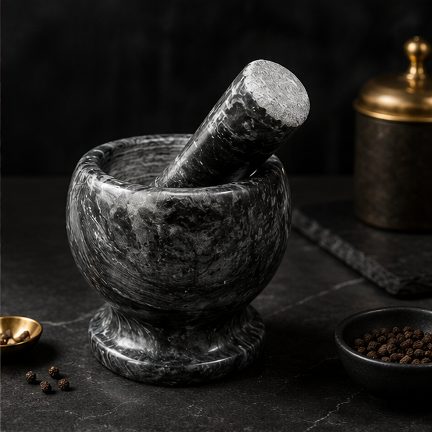 Grey Marble Mortar & Pestle Set (YM927)