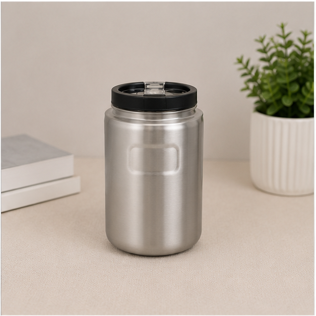 Silver Coffee Tumbler 350ML with Lid (YM1624)