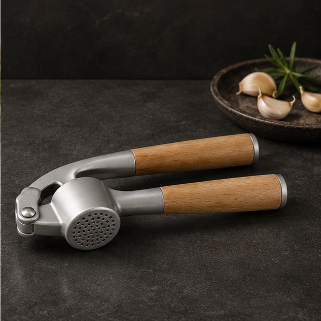 Garlic Press SS Wood Handle (YM1632)