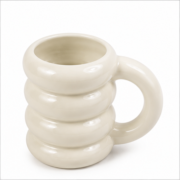 400ml Cream Ceramic Bubble Texture Coffee Mug (YM1722)