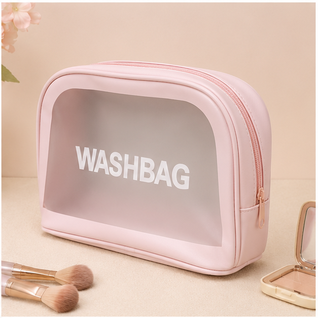 Pink Compact Makeup Storage Pouch with Zipper (YM1426)