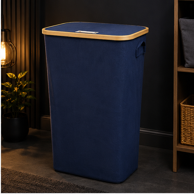 Oxford Fabric Laundry Basket Navy Blue (YM1881)