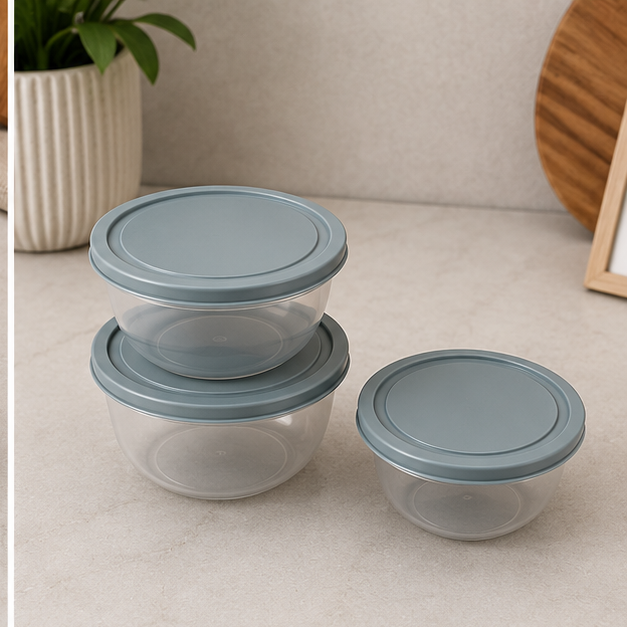 Storage Container Grey Set of 3 (YM2728)