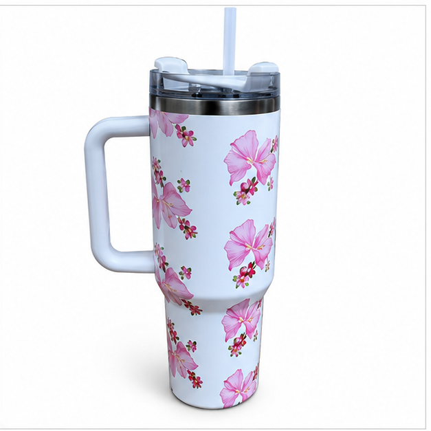 Blue Stainless Steel Insulated Tumbler with Straw (YM2147)