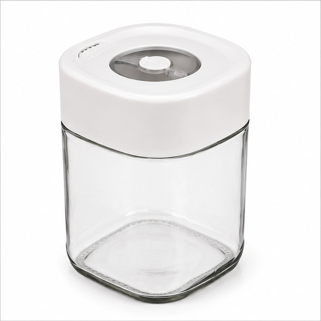 White Plastic Storage Jar 1000ml (YM1238)