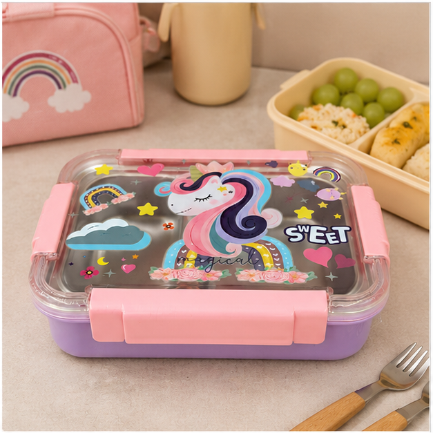 Purple Stainless Steel Kids Lunch Box 750ML (YM2495)