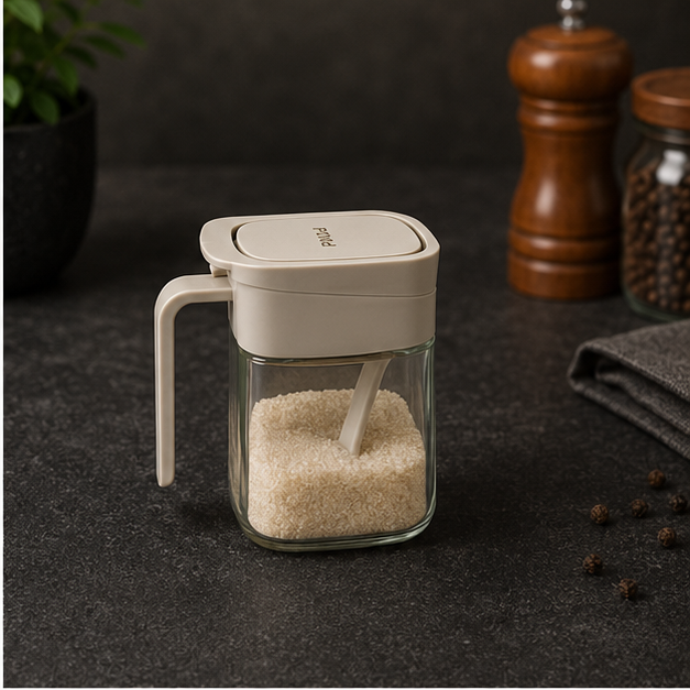 White Seasoning Jar for Kitchen Storage and Organization (YM1377)