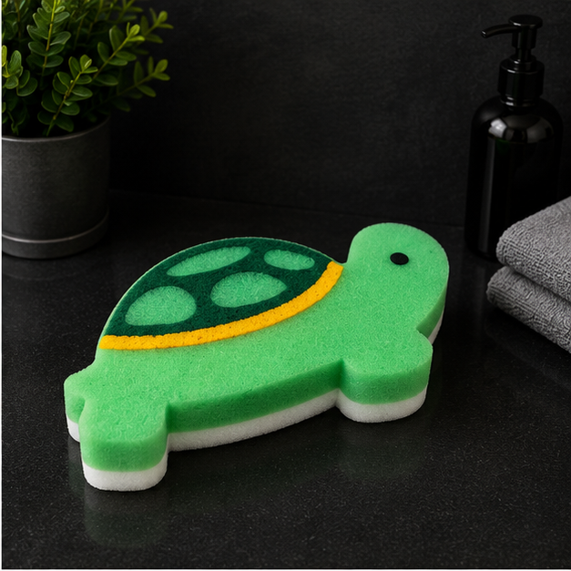 Bath Scrub Turtle Green – Soft Bath Sponge Scrubber (YM732)