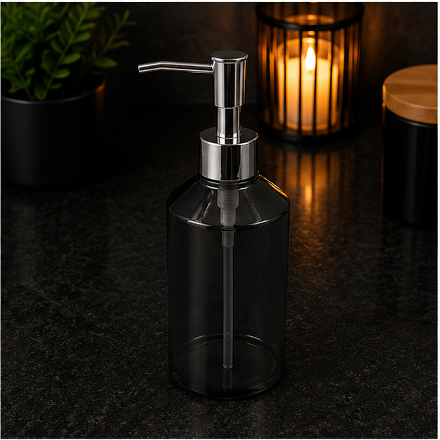 Black Glass Soap Dispenser for Bathroom & Kitchen (YM2109)
