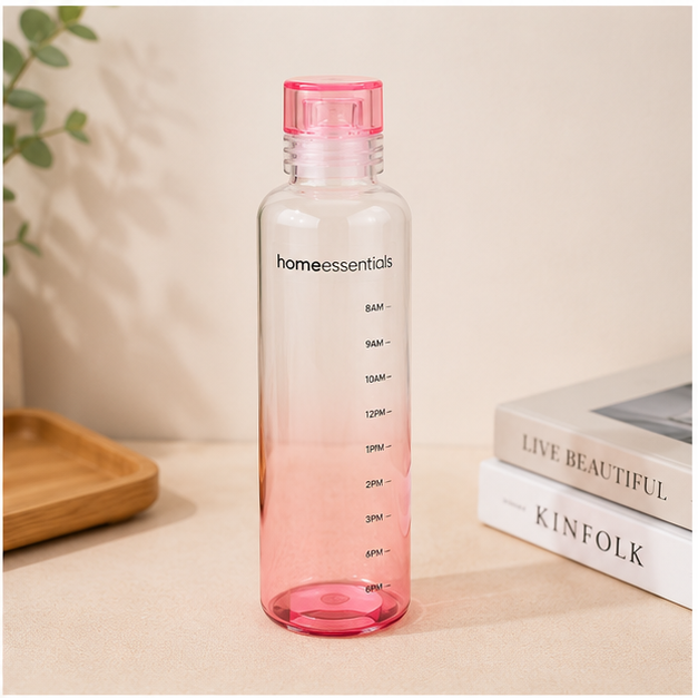 Pink Glass Water Bottle 550ML (YM2175)