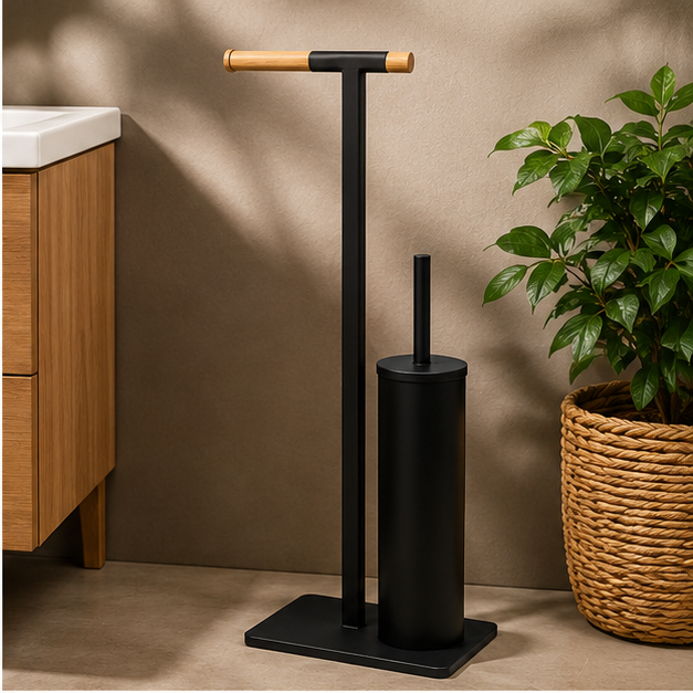 Toilet Brush with Holder Black (YM2526)