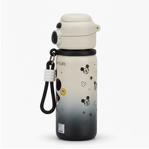 Cute Cream 500ML Mickey Kids Sipper Bottle for Daily Hydration (YM1509)