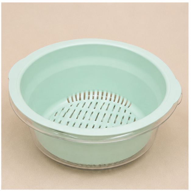Light Green Plastic Drain Basket for Kitchen Use (YM330)