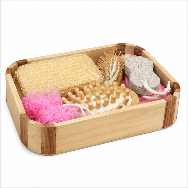 Bath Accessories Spa Care Set with Wooden Tray (YM747)