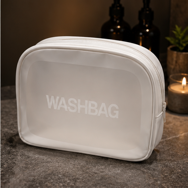 White Cosmetic Organizer Wash Bag for Makeup & Travel (YM1426)
