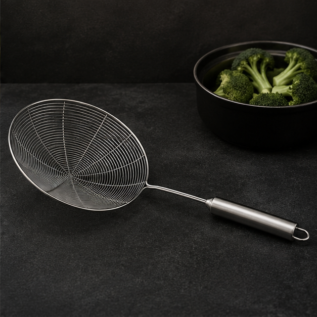 SS Deep Fry Strainer Stainless Steel (YM1644)