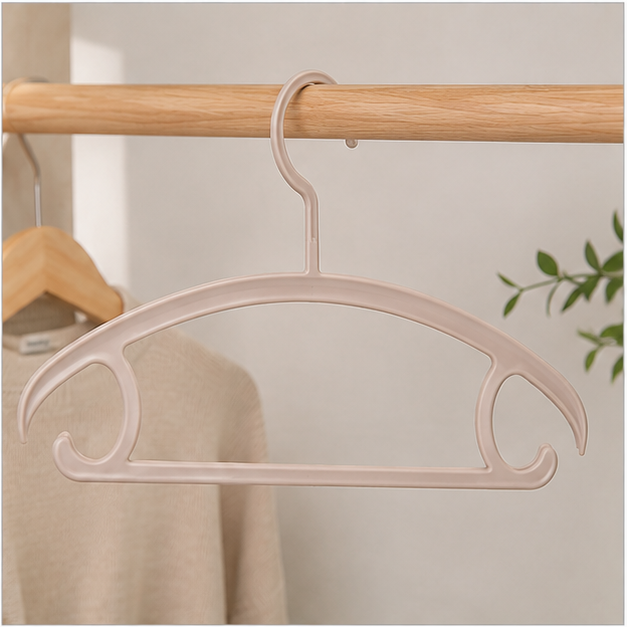 Pink Plastic Clothes Hanger for Wardrobe Use (YM412)