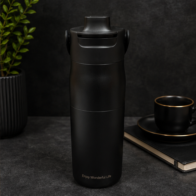 Vacuum Insulated Stainless Steel Bottle Black 680ML (YM2619)