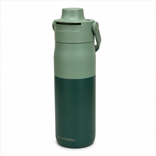 Vacuum Insulated Water Bottle Green 680ML (YM2619)