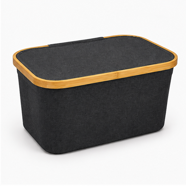 Black Laundry Basket for Clothes Storage (YM1897)