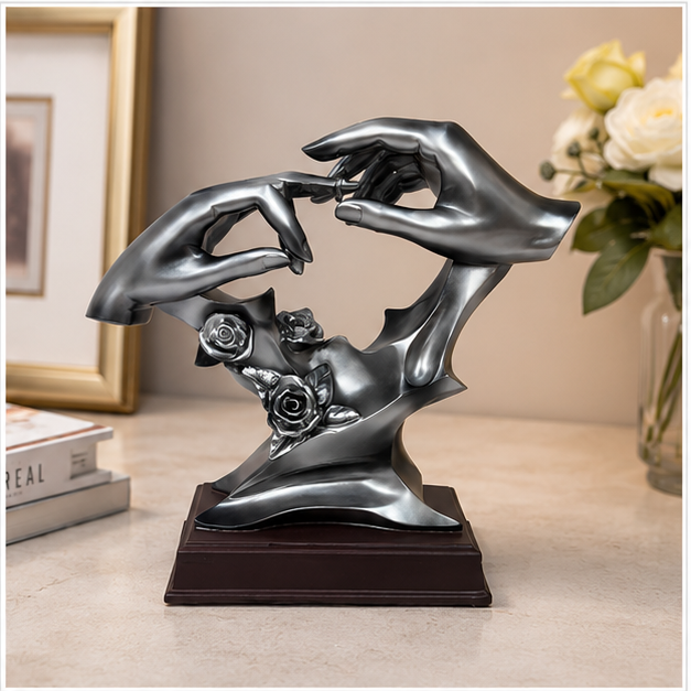 Abstract Hands Decorative Figurine Silver (YM2301)