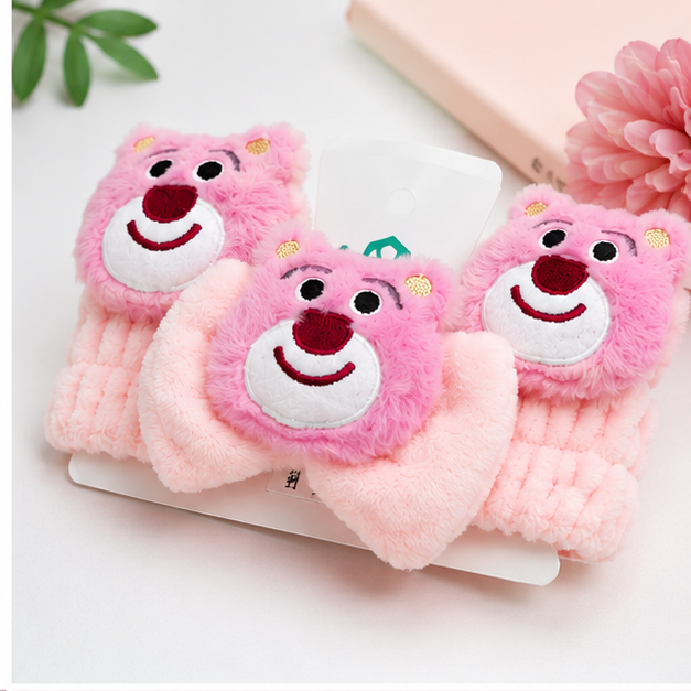 Cute Pink Bear Plush Hair Band for Kids (YM744)