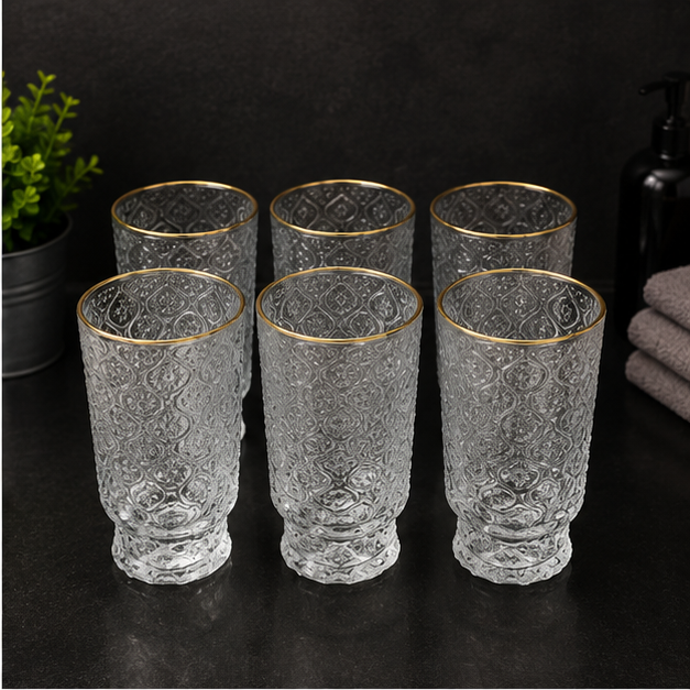 Transparent Glass Drinkware Set – Glass Cups & Mugs (YM620)
