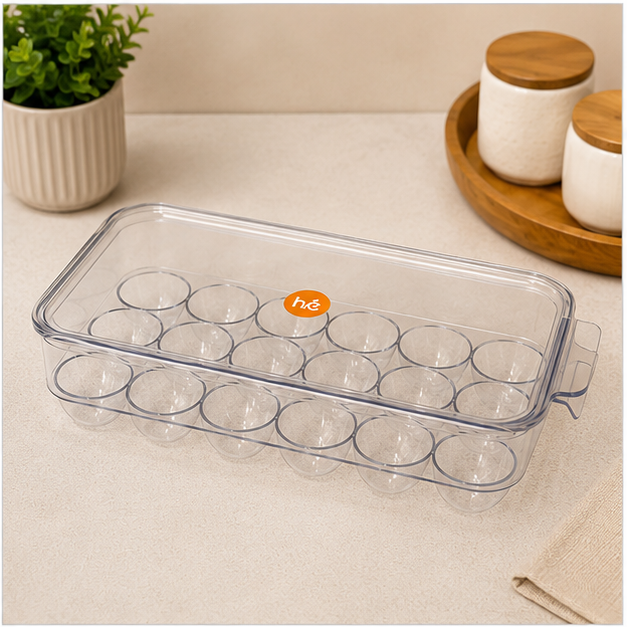 Transparent Egg Tray with Lid Plastic Storage Container(YM2721)