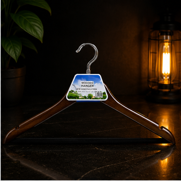 Wood Finish Clothes Hanger Brown (YM430)