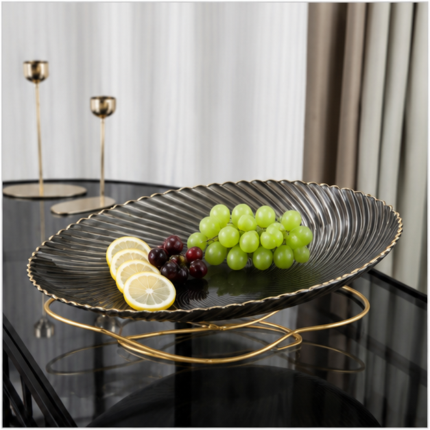 Grey Glass Serving Platter (YM609)