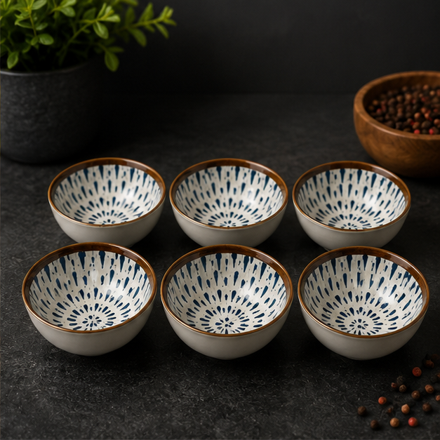 White Bowl Set of 6 for Home Kitchen and Dining Use (YM1771)