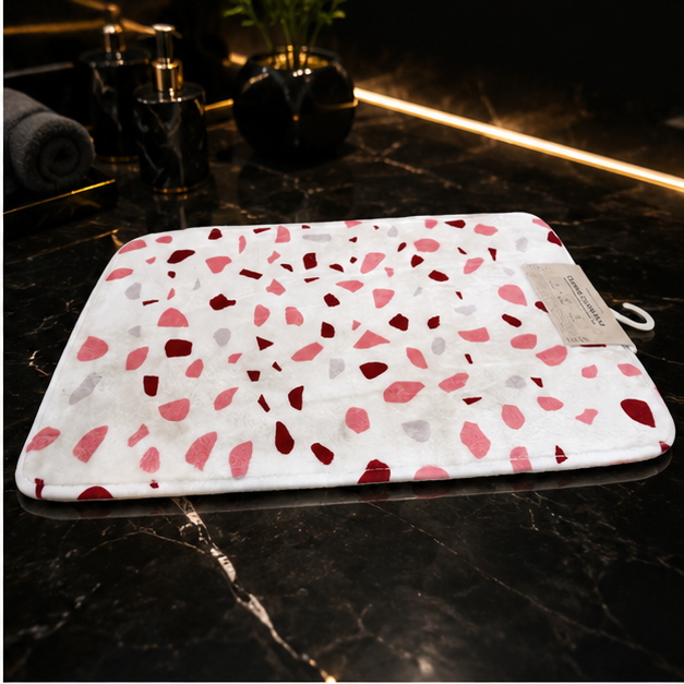Terrazzo Print Floor Mat White (YM2091)