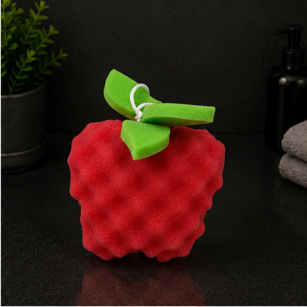 Bath Scrub Apple Red – Soft Bath Sponge Scrubber (YM730)