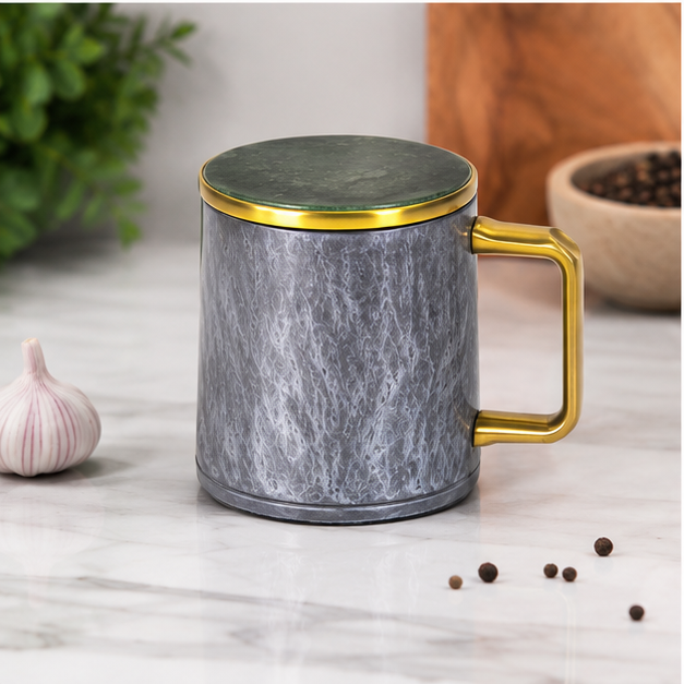 Black Glass Beverage Jug with Handle (YM150)