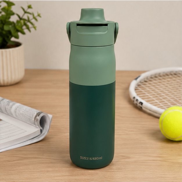 Vacuum Insulated Water Bottle Green 680ML (YM2619)